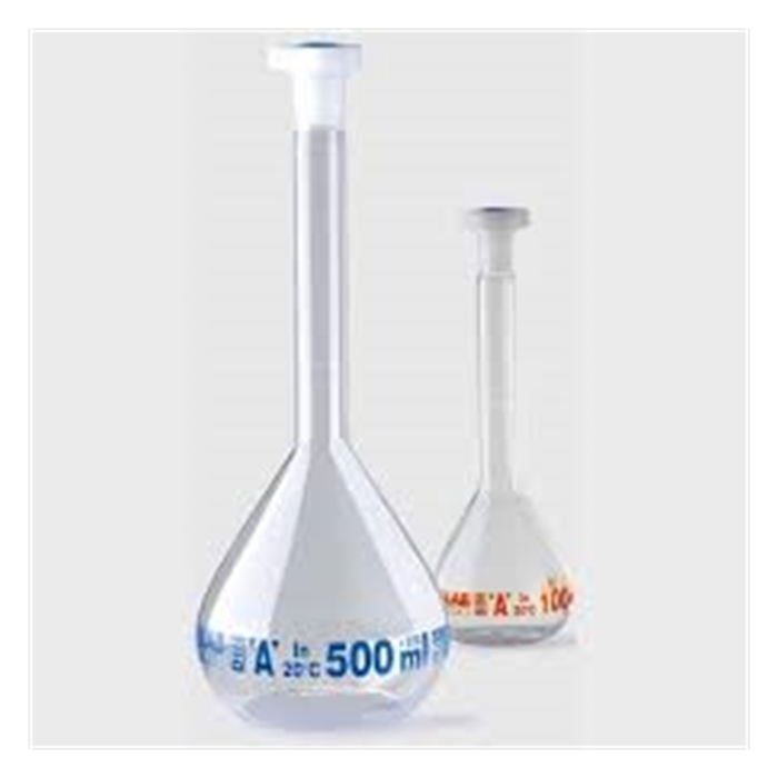 balon joje-trapezoidal-şeffaf-A kalite-grup sertifikalı-mavi skala-50 ml-NS 12/21